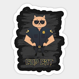 Serious Cat Cop Sticker